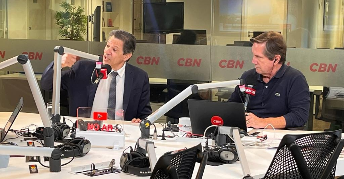 Ministro da Fazenda, Fernando Haddad, em entrevista à CBN