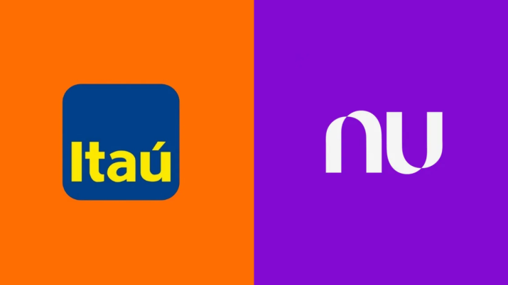 Logo Nubank e Itaú
