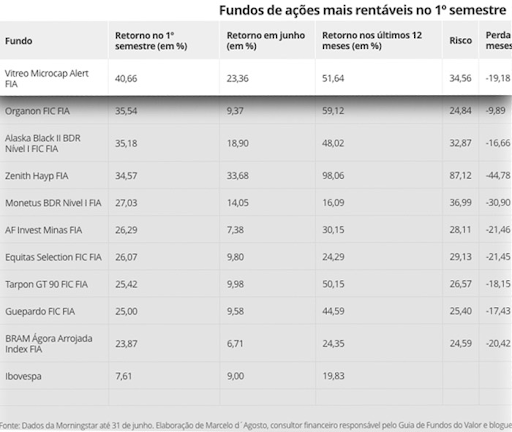 fundo de ações mais rentável 1 semestre