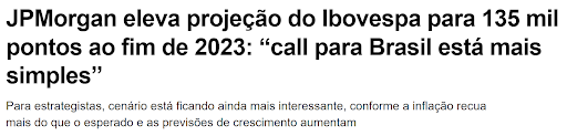 jp morgan projeção ibov 135 mil pontos