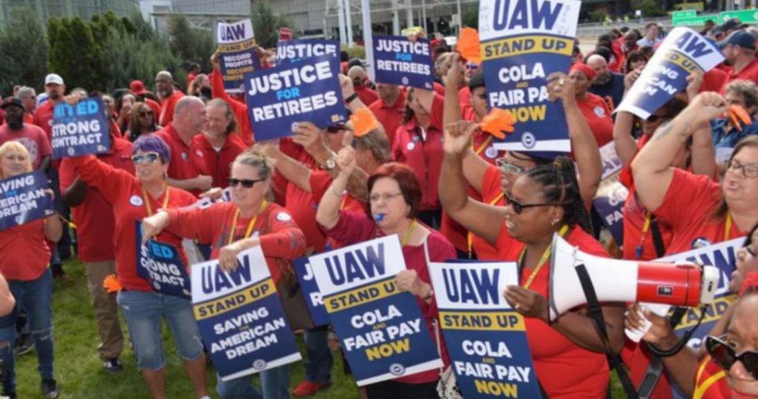 Trabalhadores de montadores dos Estados Unidos em greve
