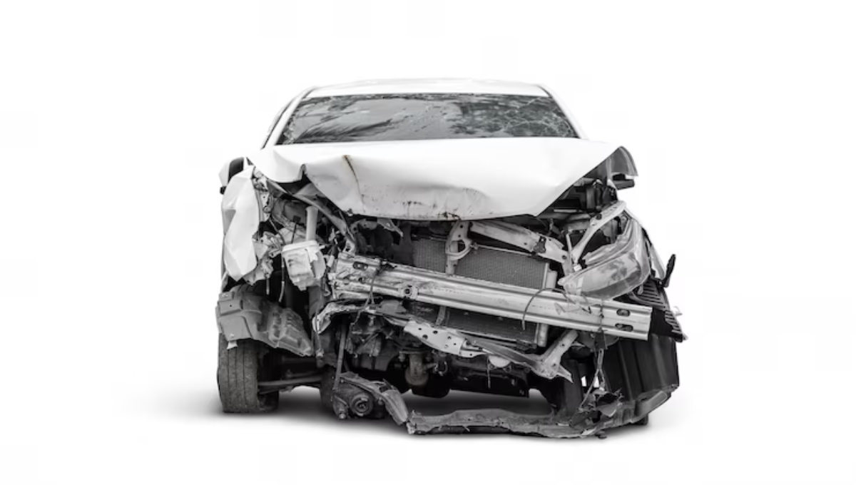 Imagem de um carro danificado