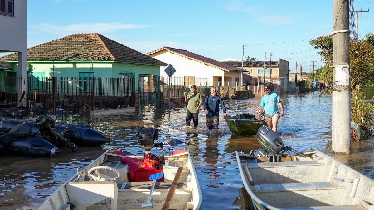 Cidade de Eldorado do Sul, no Rio Grande do Sul (RS), após alagamentos de maio de 2024