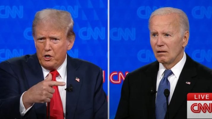 Donald Trump e Joe Biden na CNN