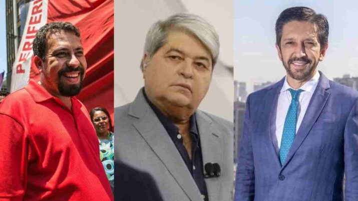 Guilherme Boulos, José Luiz Datena e Ricardo Nunes na corrida para prefeitura de São Paulo