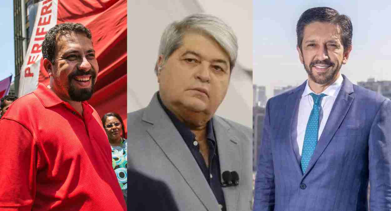 Guilherme Boulos, José Luiz Datena e Ricardo Nunes na corrida para prefeitura de São Paulo