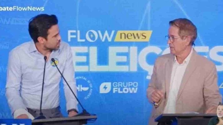 Momento em que Pablo Marçal (PRTB) é expulso do debate no Flow