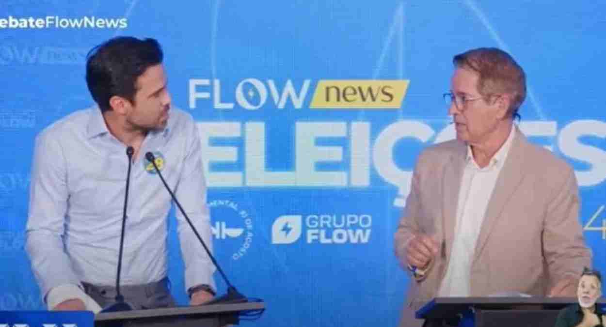 Momento em que Pablo Marçal (PRTB) é expulso do debate no Flow