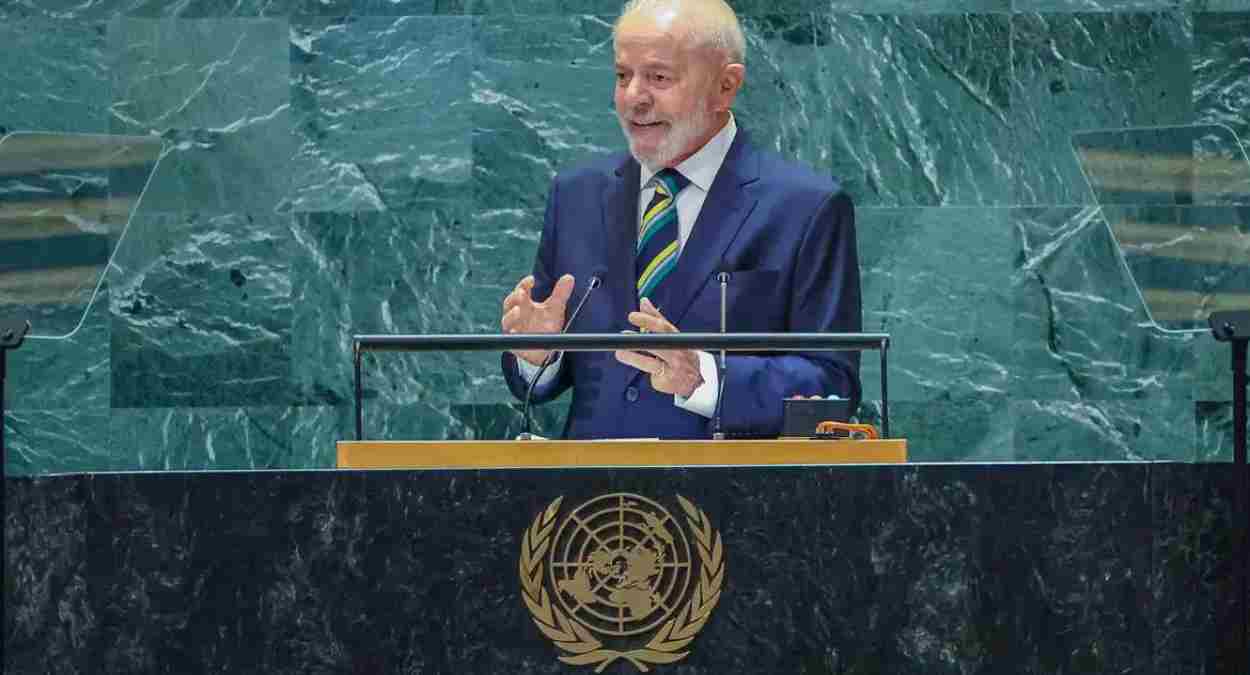O presidente da República, Luiz Inácio Lula da Silva, em discurso na Assembleia Geral da ONU