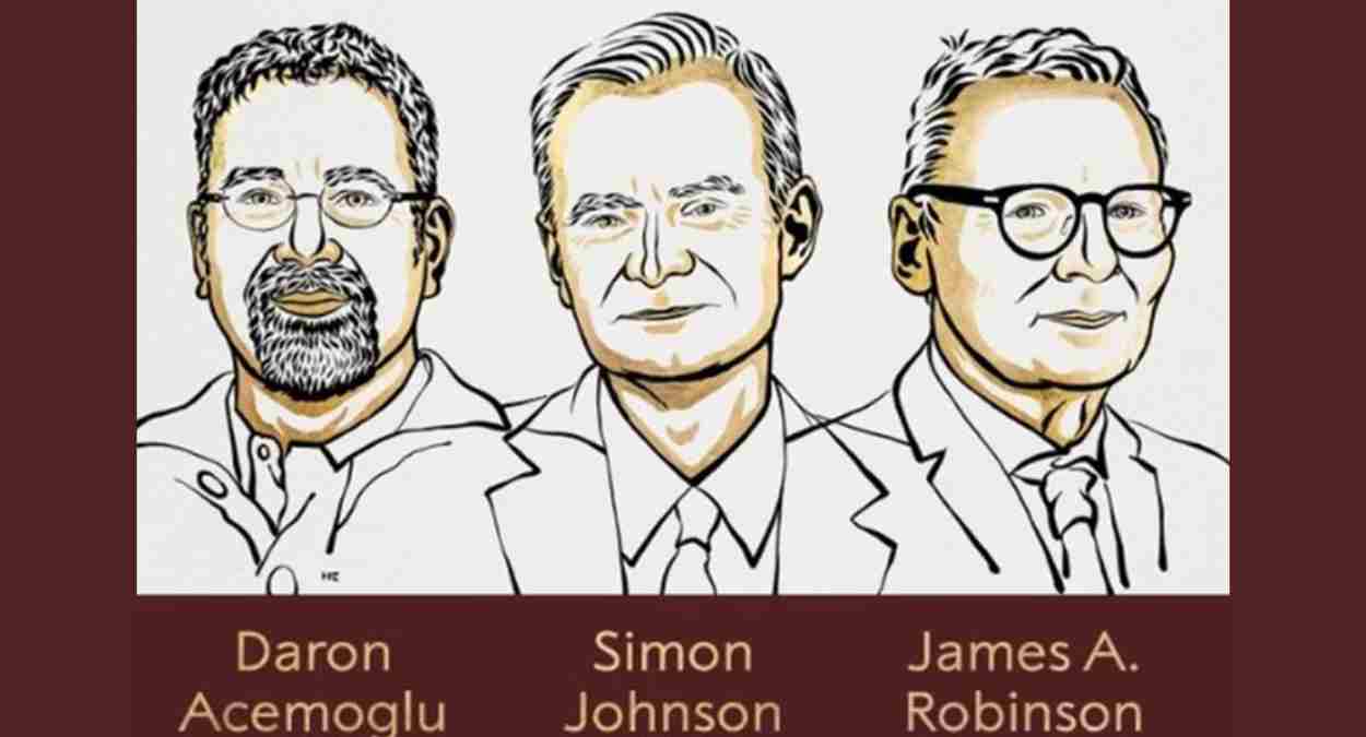 Ganhadores do Prêmio Nobel de Economia de 2024.