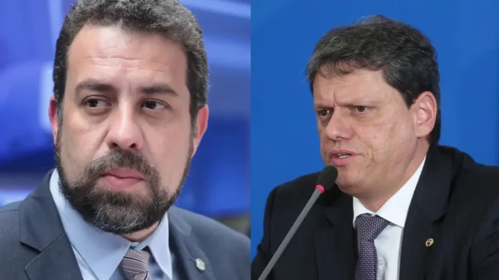 O candidato do PSOL à prefeitura de São Paulo, Guilherme Boulos e o governador de São Paulo Tarcísio de Freitas (Republicanos)