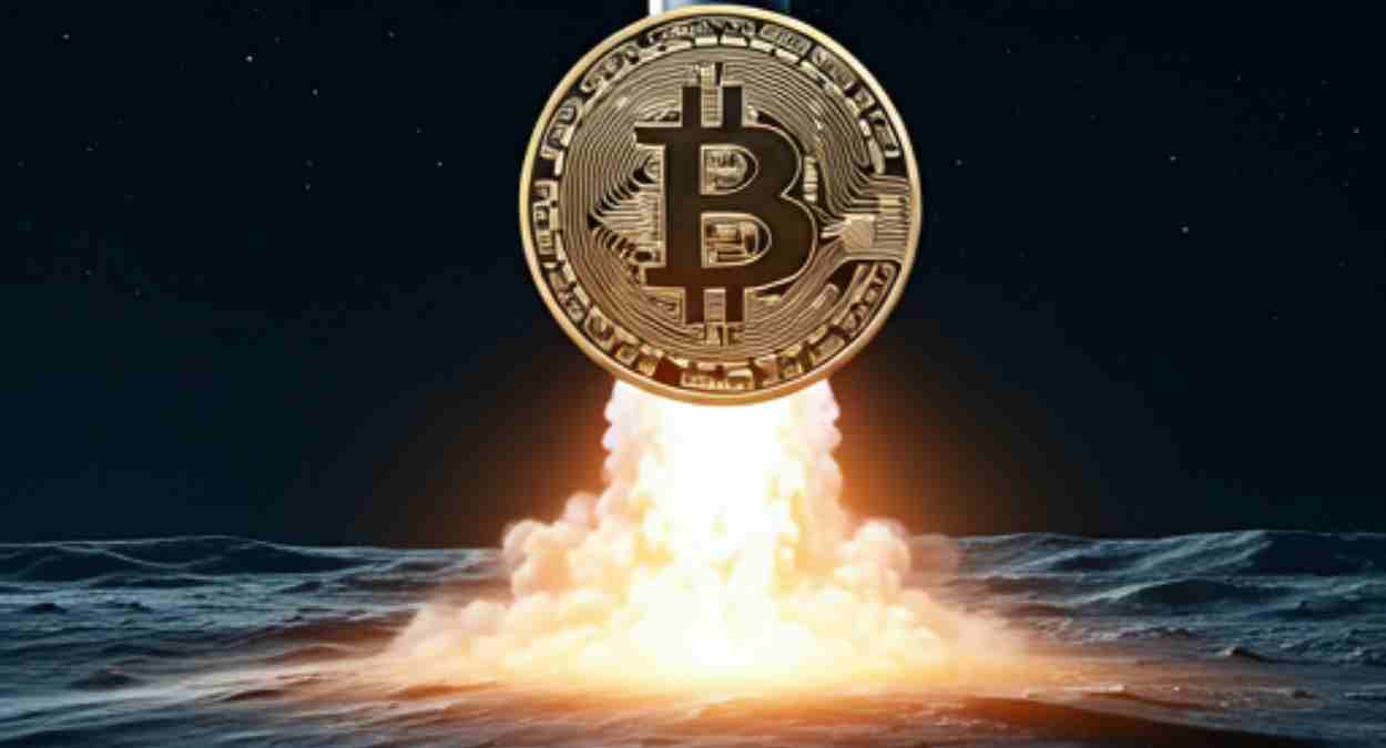 Bitcoin (BTC) em alta, indo para lua; criptomoeda dispara