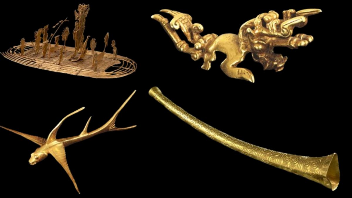 Itens do acervo do Museu do Ouro de Bogotá