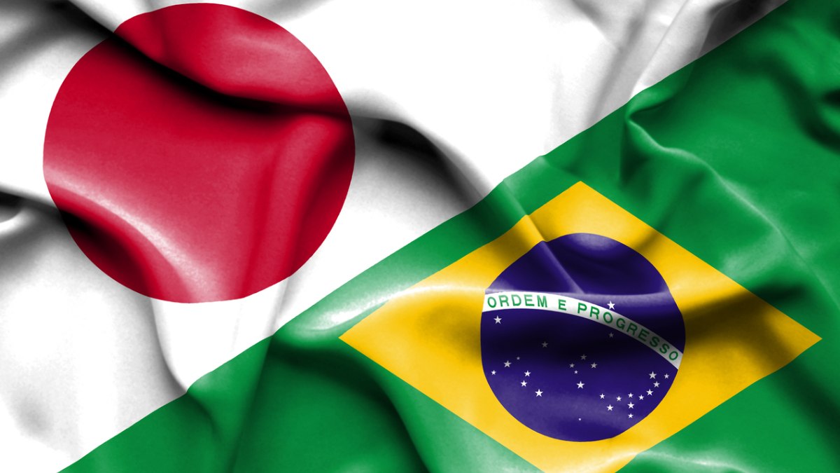 Bandeira do Japão e do Brasil