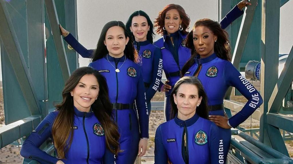 A tripulação feminina da missão da Blue Origin que decola nesta segunda-feira (14)