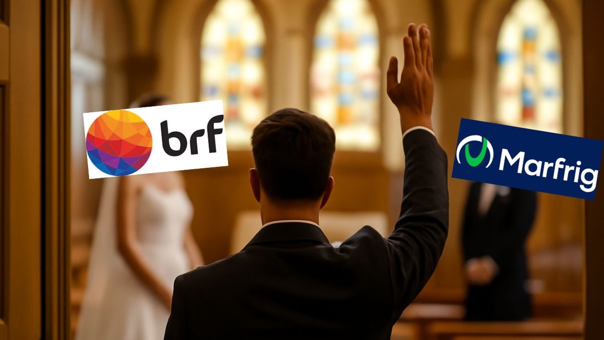 Fusão entre BRF (BRFS3) e Marfrig (MRFG3).
