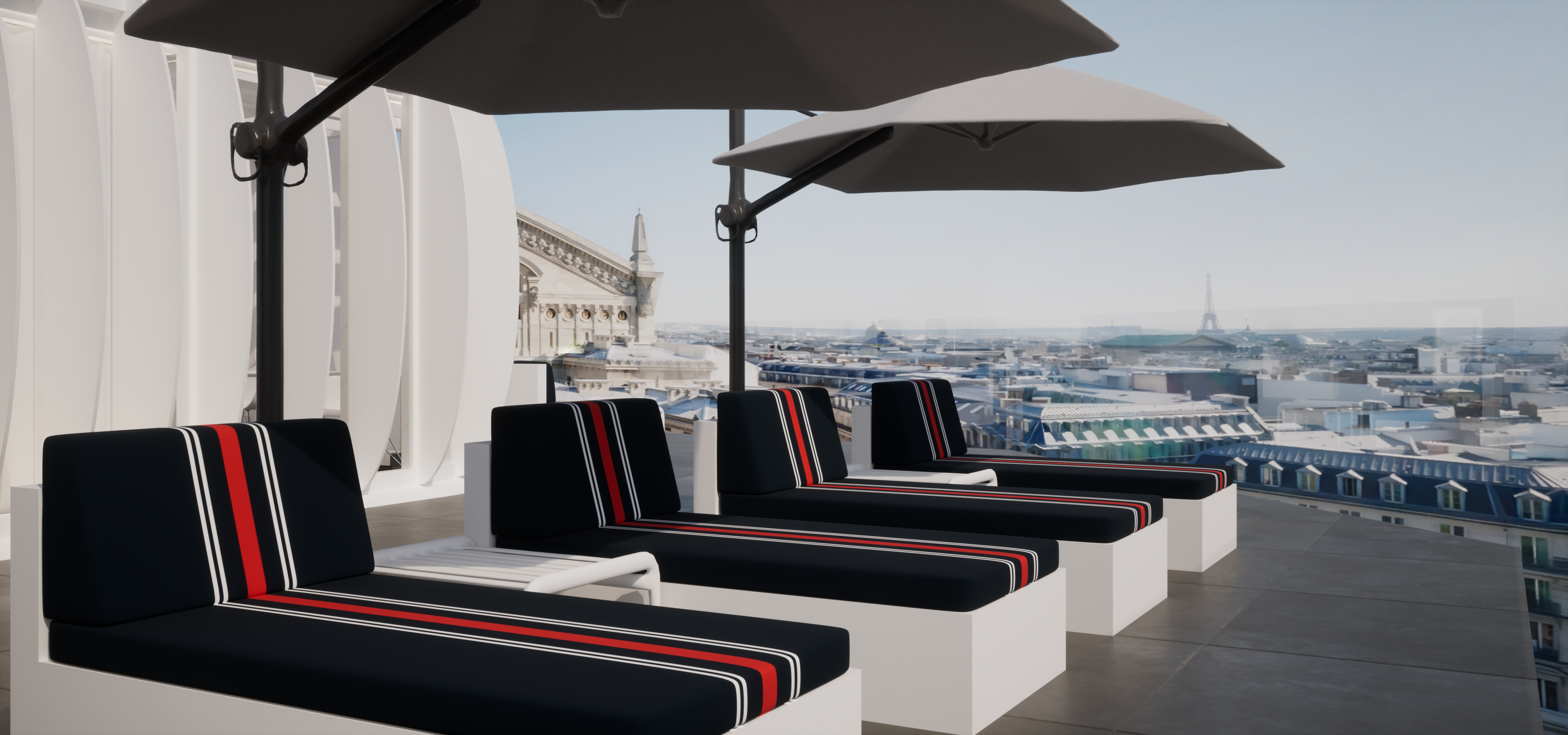 Croqui do Le Restaurant, espaço pop-up da Air France em Paris