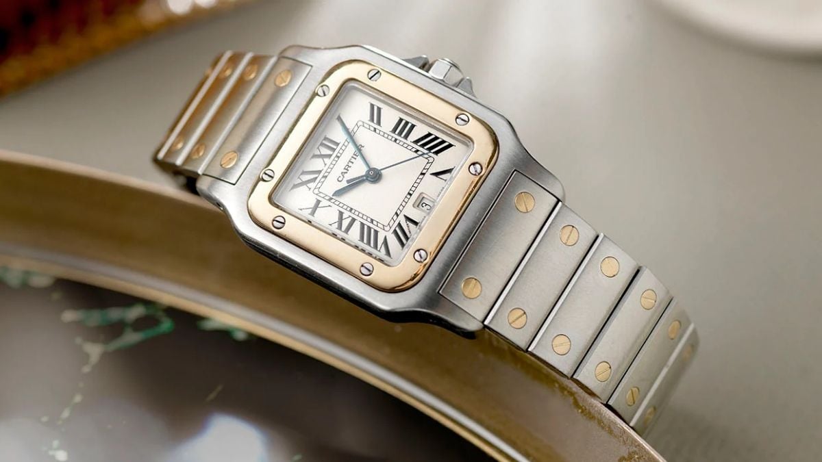 relógio santos cartier galbée luxo