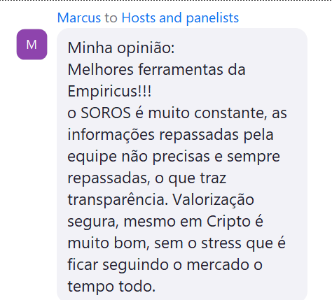 Depoimento Sistema SOROS